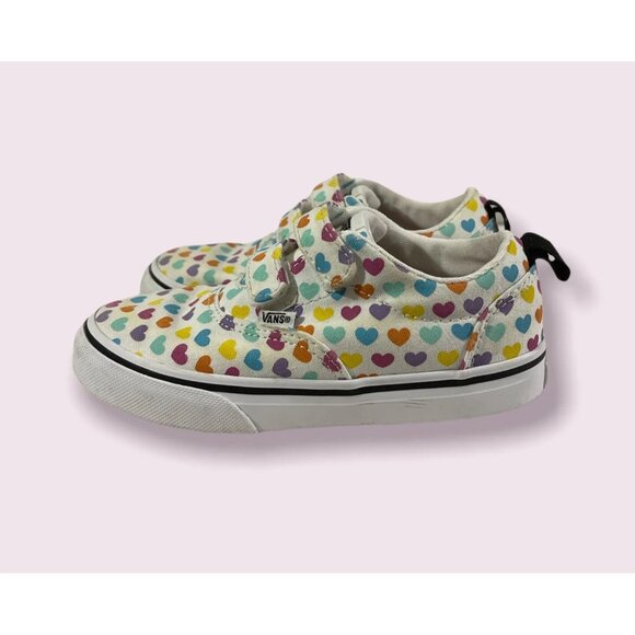 Vans Toddler Girl's Doheny V Hearts Multicolor Skate Shoes - Size 6 US A1 - Picture 1 of 5